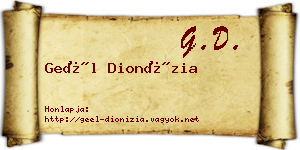 Geél Dionízia névjegykártya